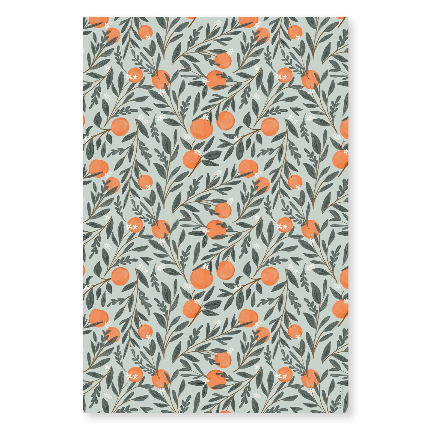Orange Vine Wrapping Paper Roll