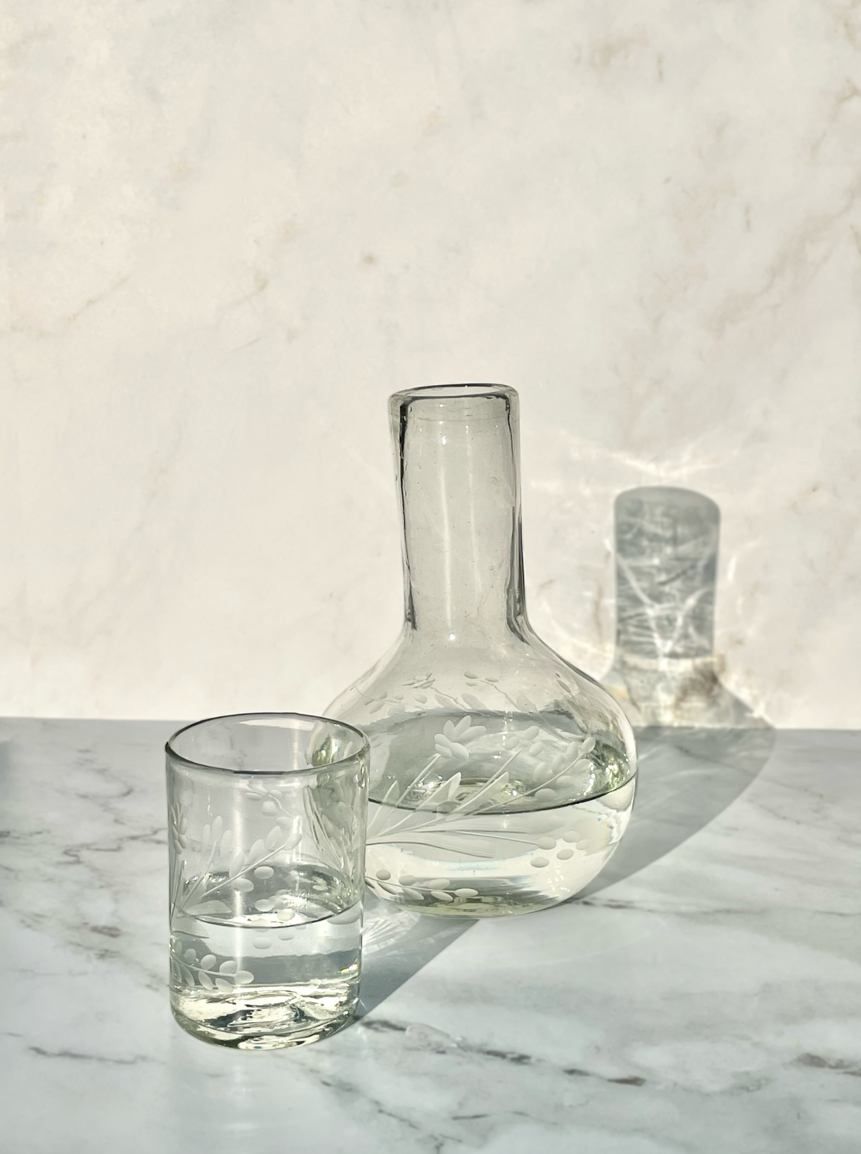 Hand-etched Carafe Set