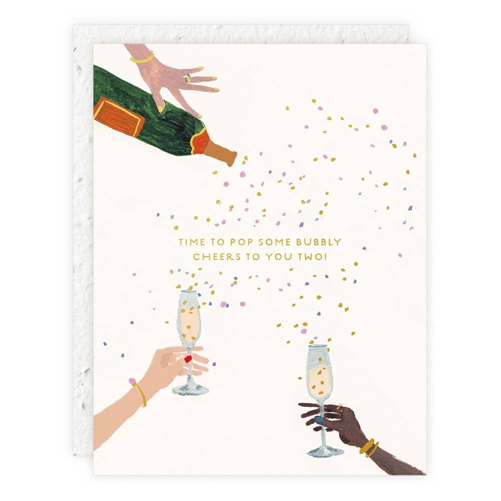 Pop Some Bubbly Wedding Greeting Card