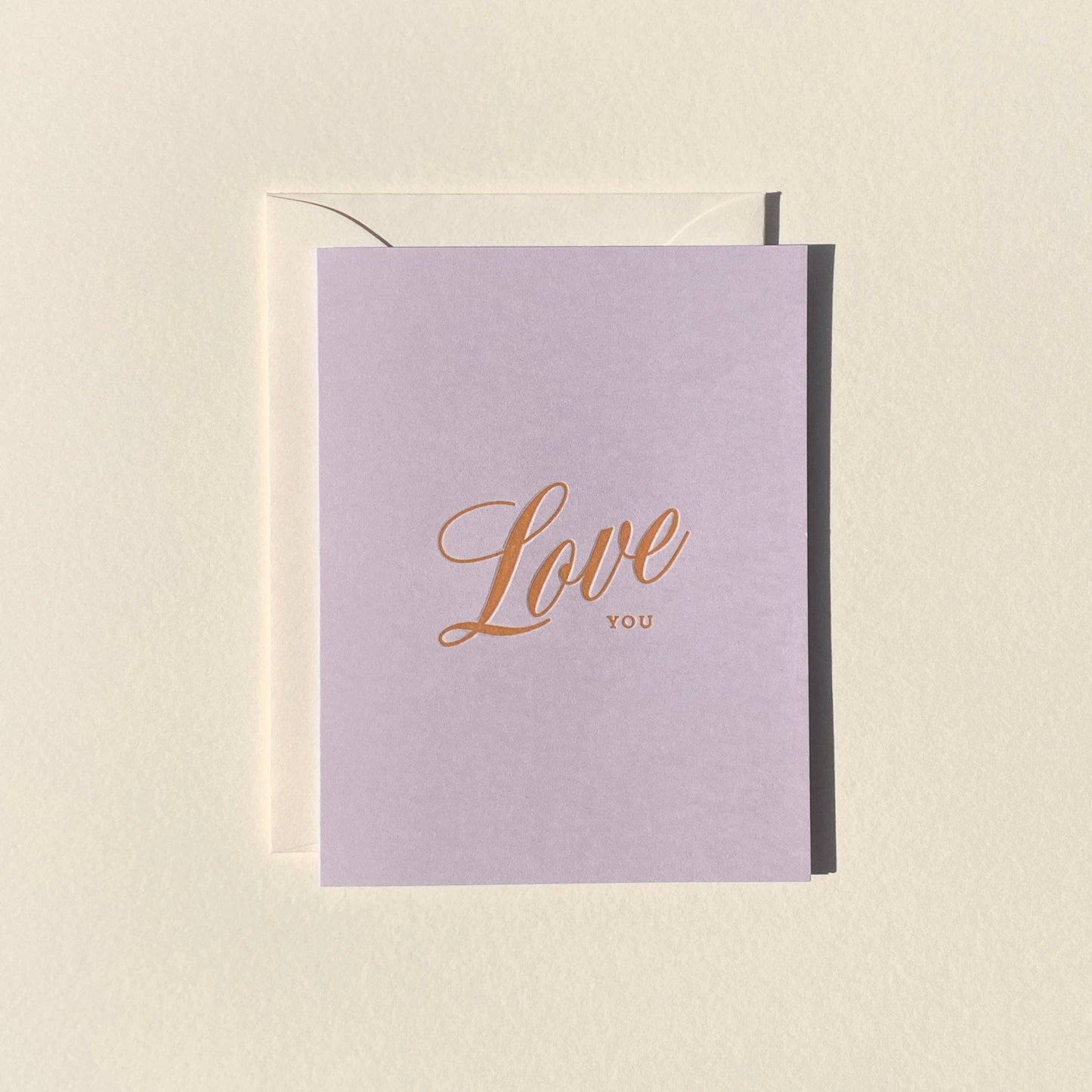 Letterpress Love You Greeting Card