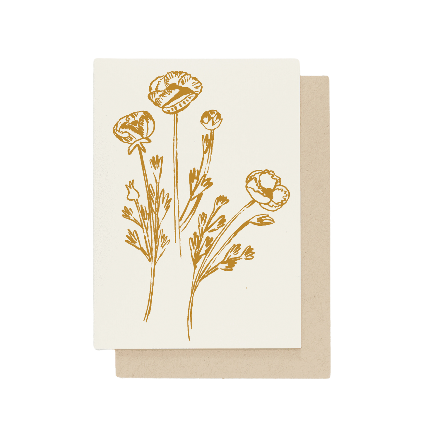 Gold Flowers Greeting Card