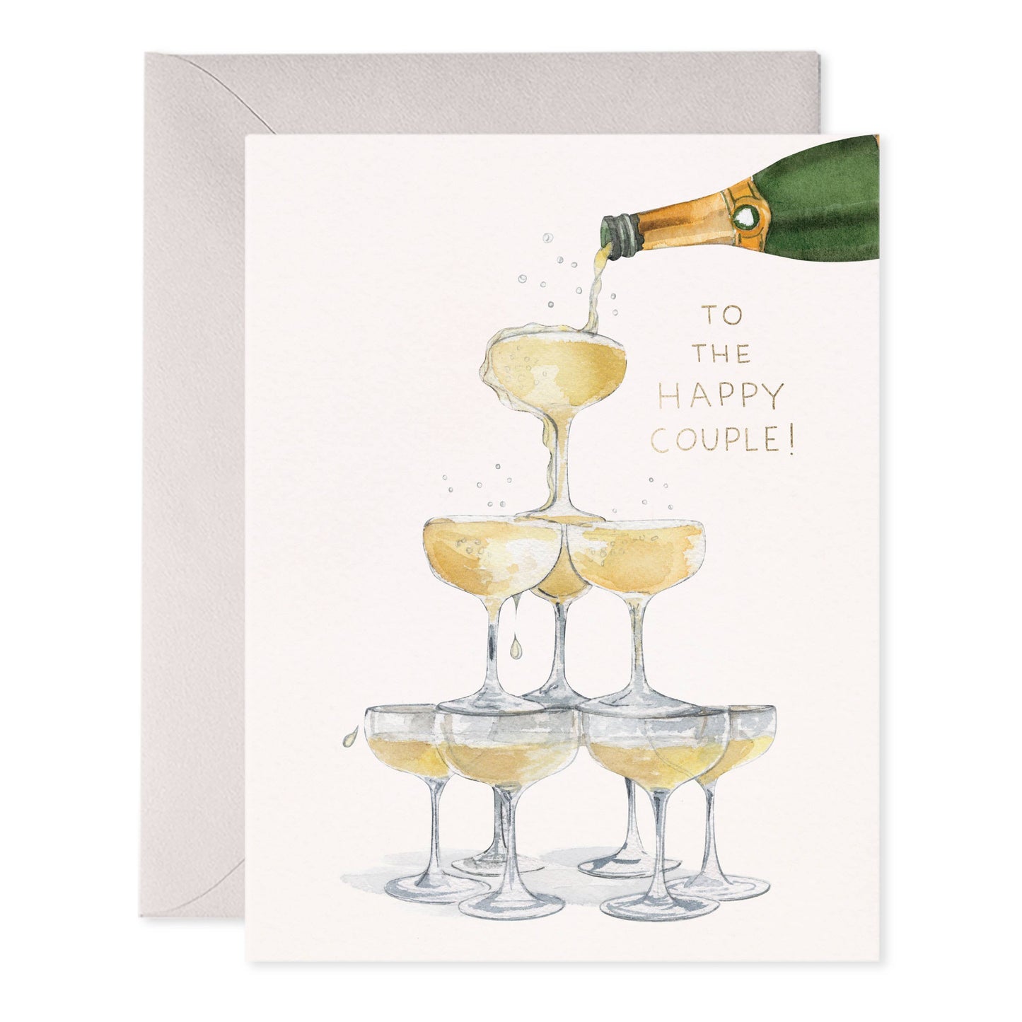 Champagne Tower Wedding Greeting Card
