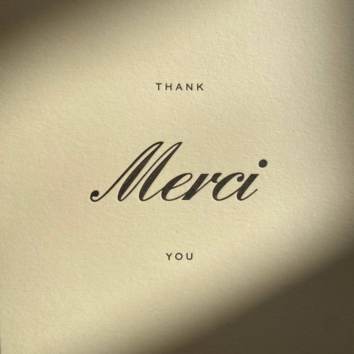 Letterpress Merci Greeting Card