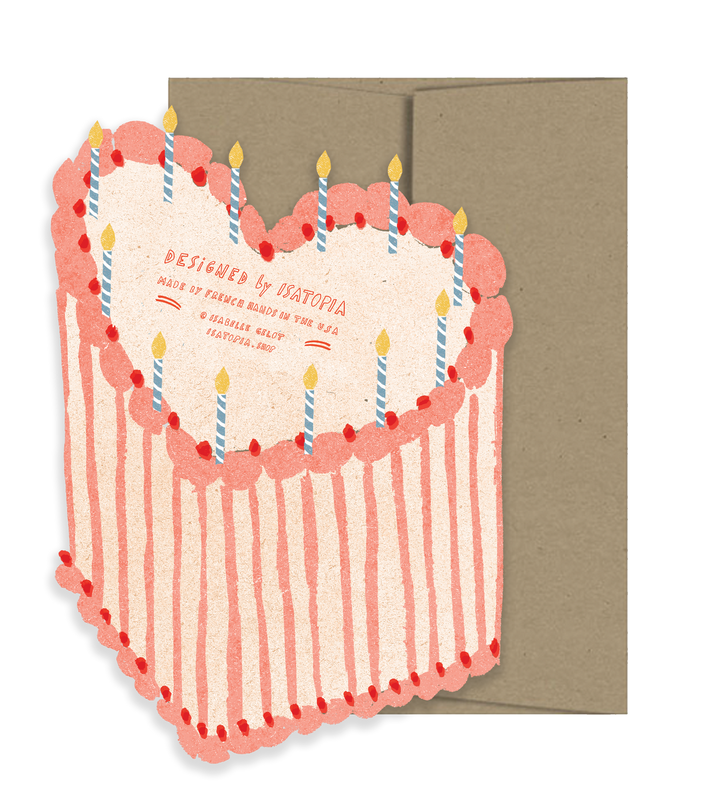Heart Cake Die Cut Greeting Card