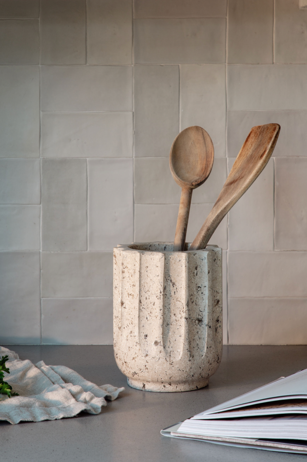 Travertine Crock/Vase