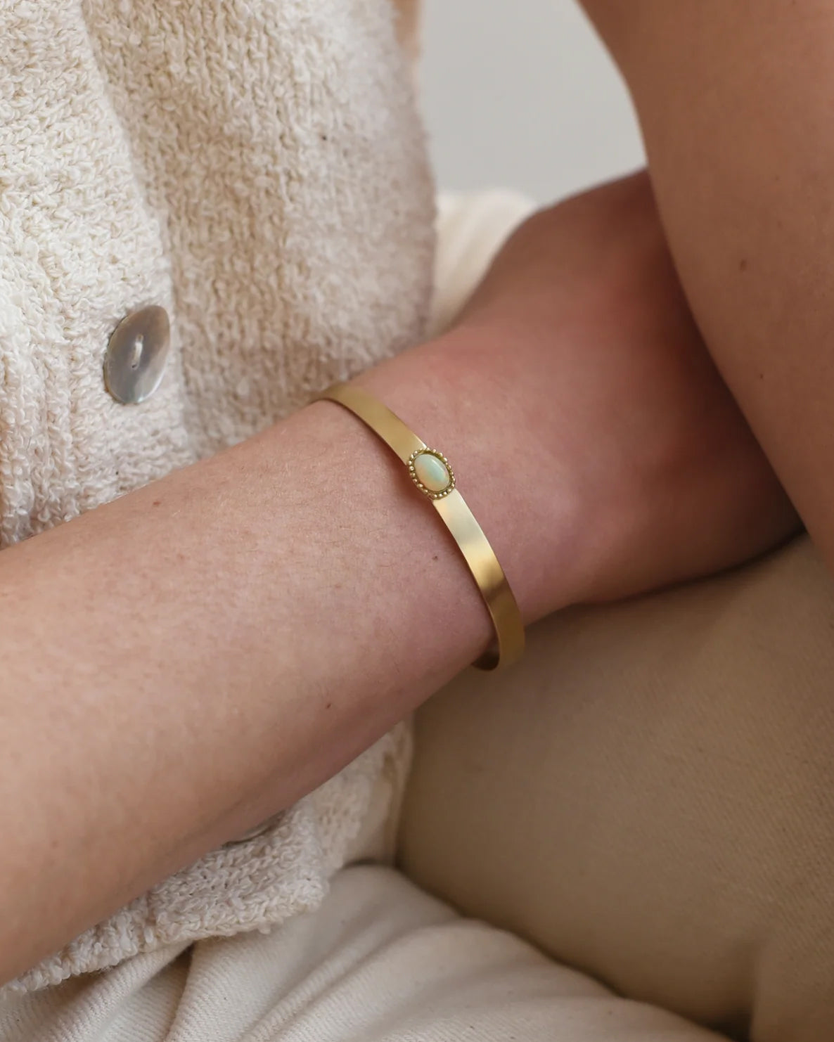 Opal and Brass Cuff