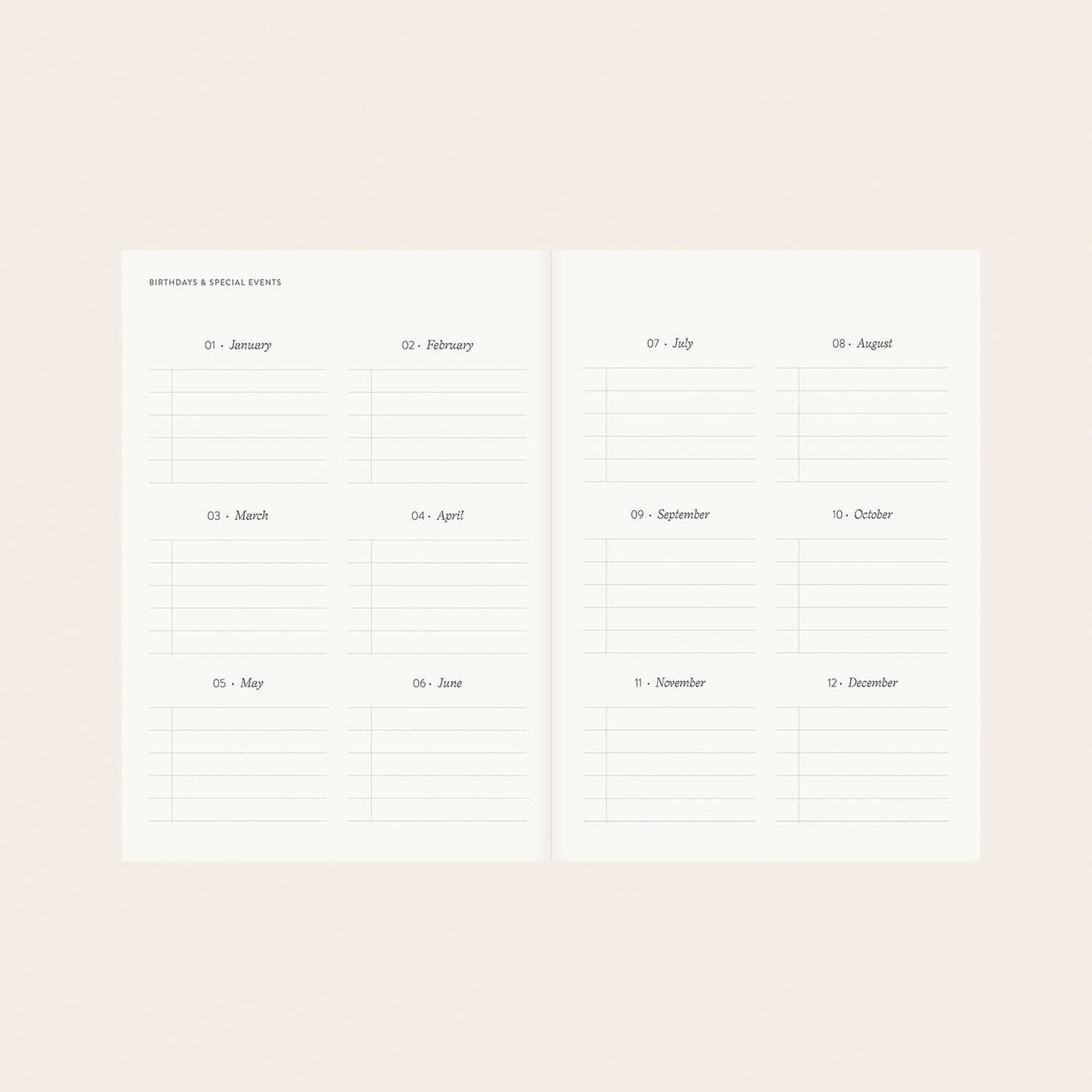Linen and Foil Undated Planner
