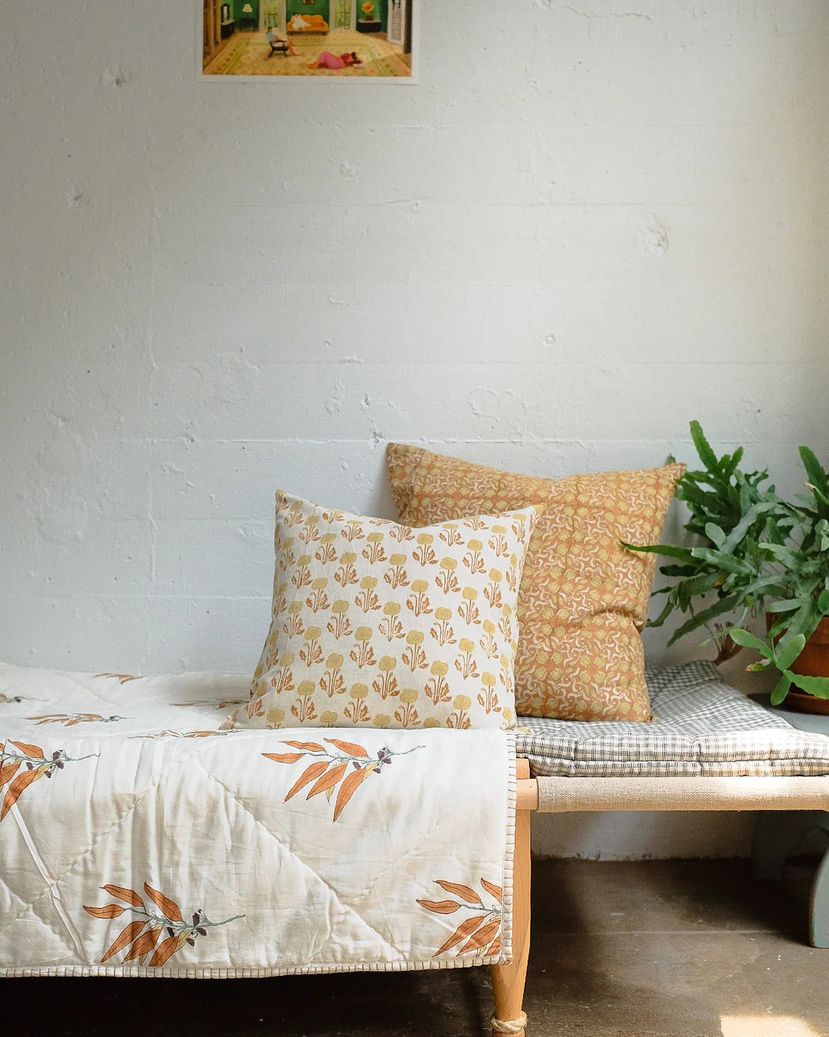 Zoya Block-Printed Throw Pillow