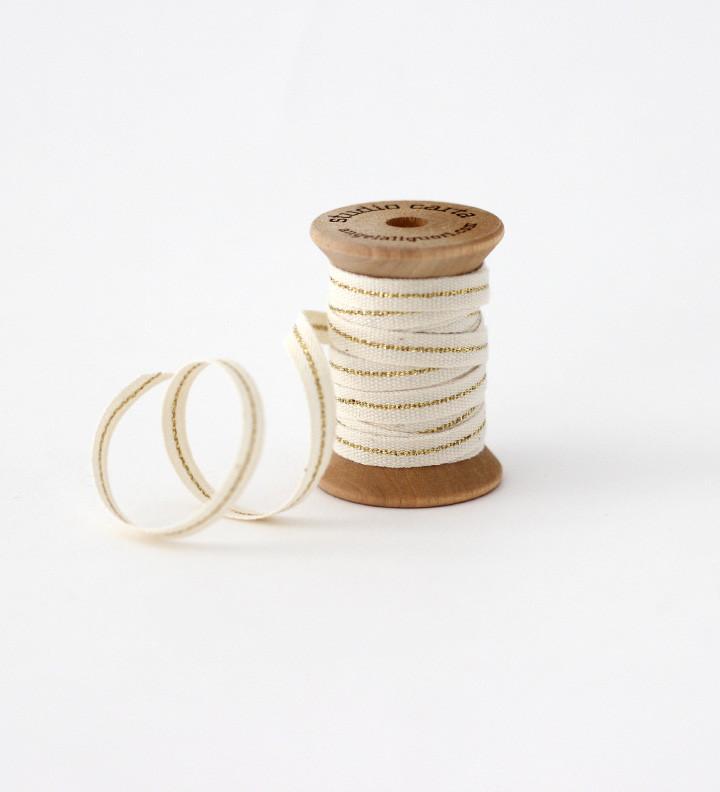 Metallic Line Cotton Ribbon