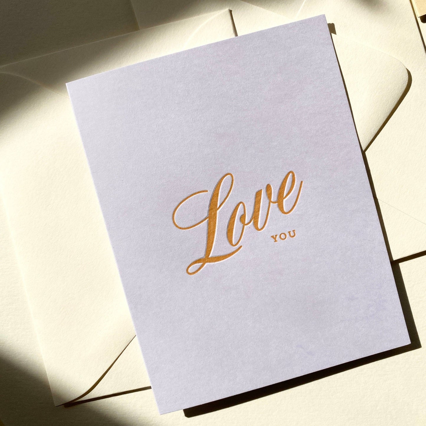 Letterpress Love You Greeting Card