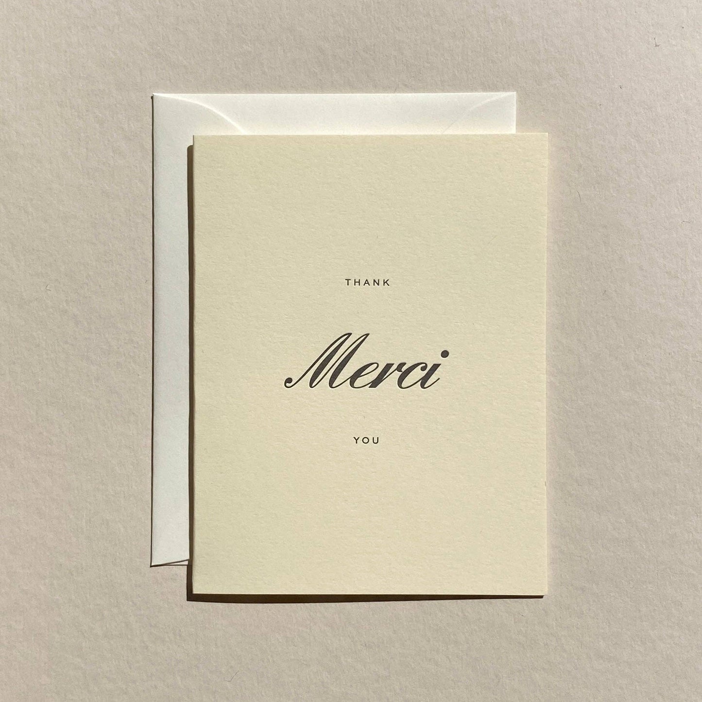 Letterpress Merci Greeting Card