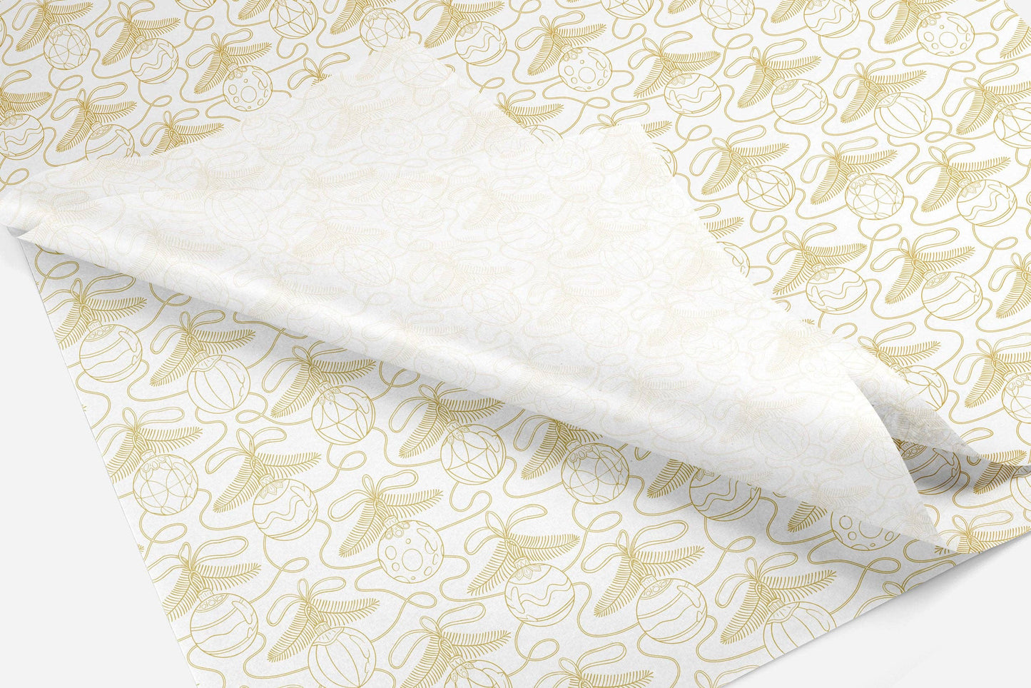 Golden Christmas Ornaments Tissue Paper
