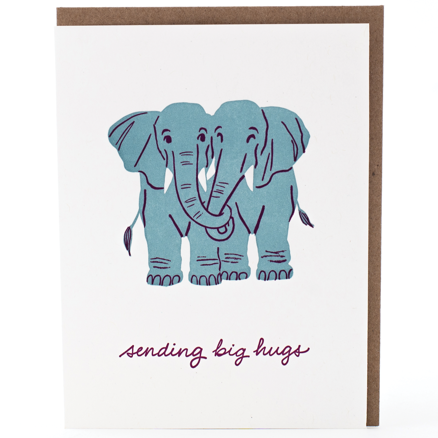 Elephant Hugs Greeting Card