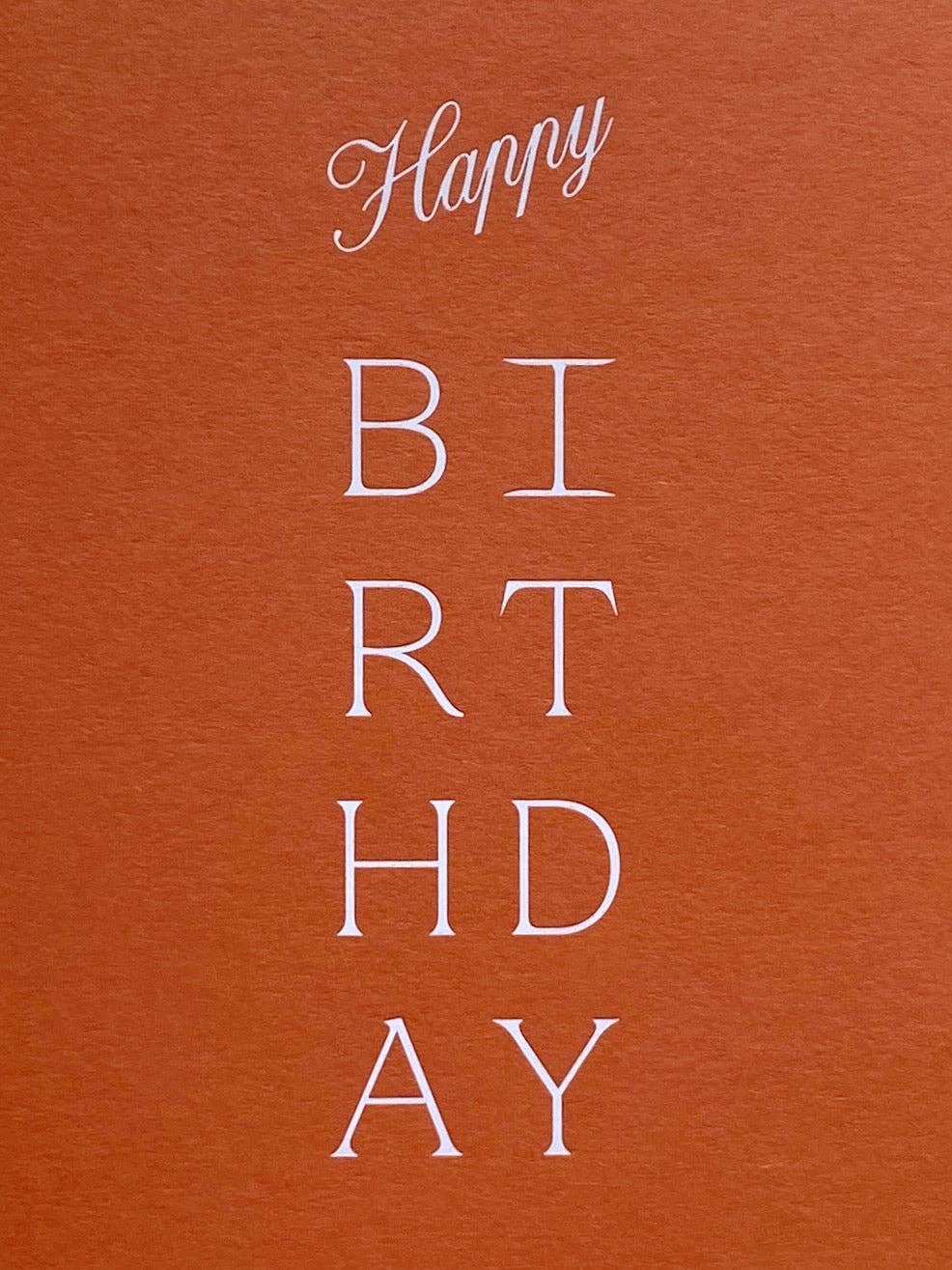 Letterpress Happy Birthday Greeting Card