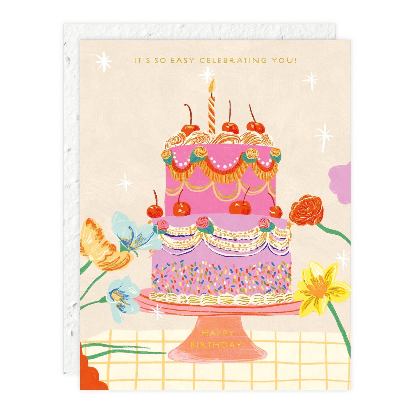 Cherry Cake Birthday Greeting Card