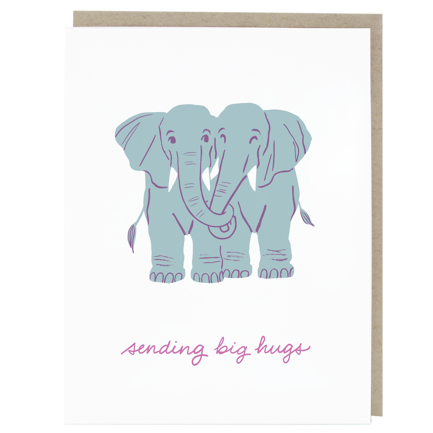 Elephant Hugs Greeting Card