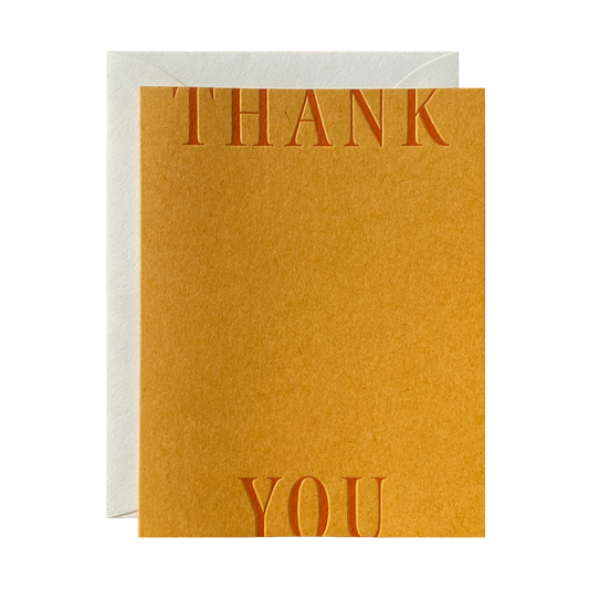 Letterpress Thank You Greeting Card
