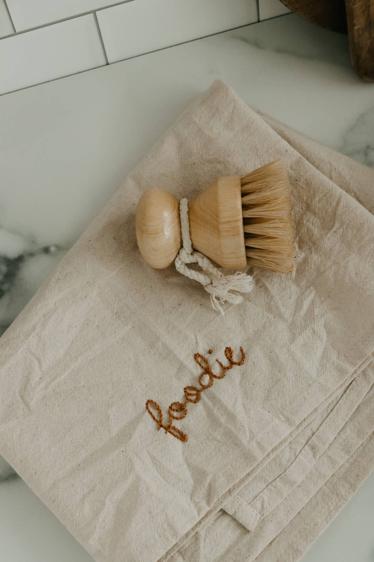 Embroidered Cotton Tea Towel 