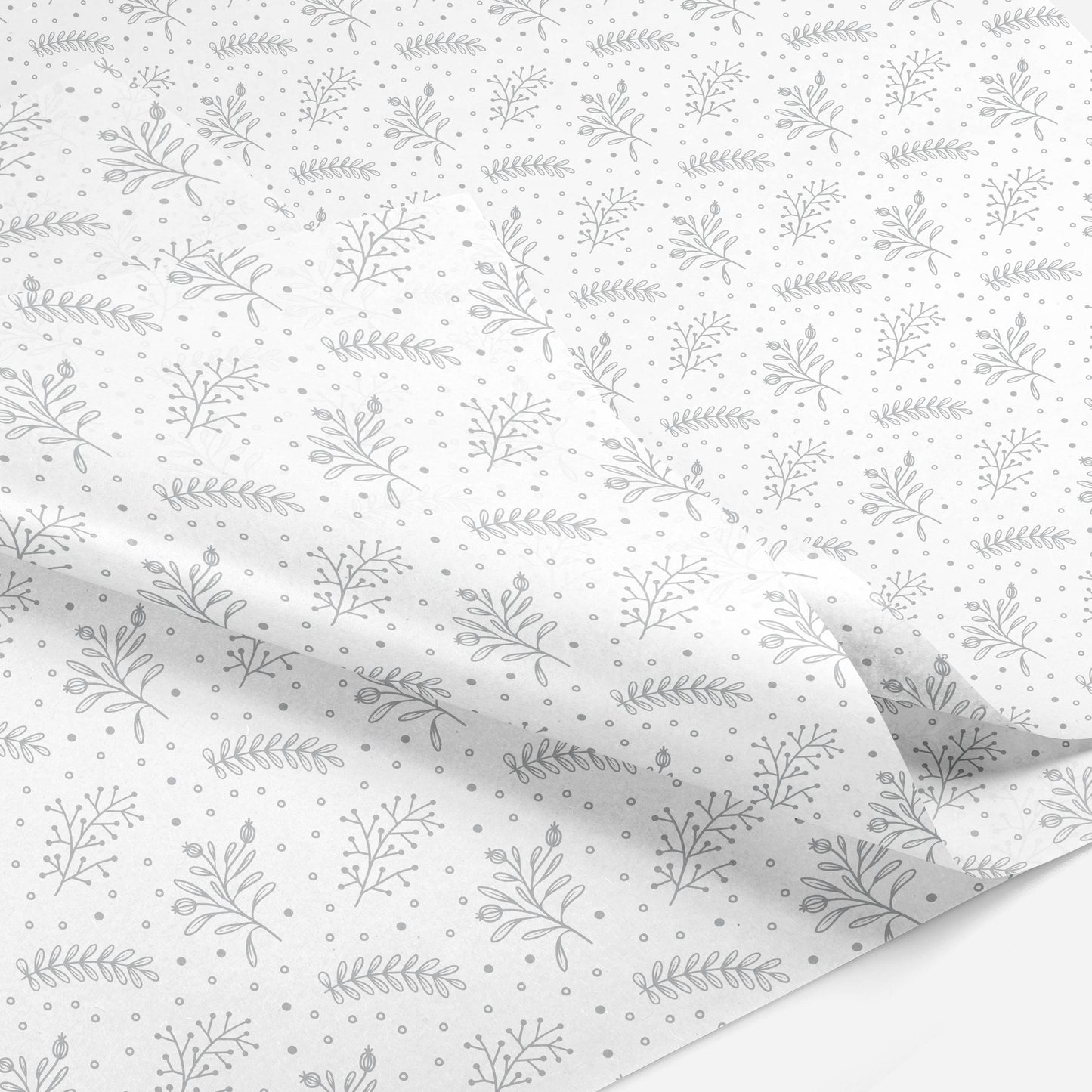 Silver Winter Florals Tissue Paper