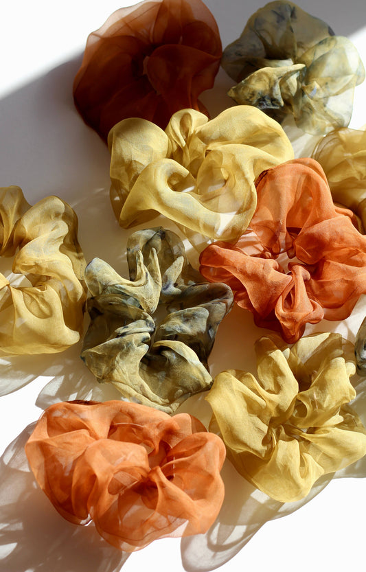 Silk Organza Watercolor Scrunchie