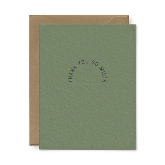 Thank You So Much Letterpress Greeting Card
