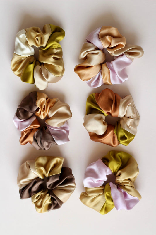 Patchwork Silk Scrunchies