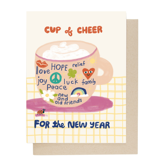 Cup of Cheer New Years Greeting Card