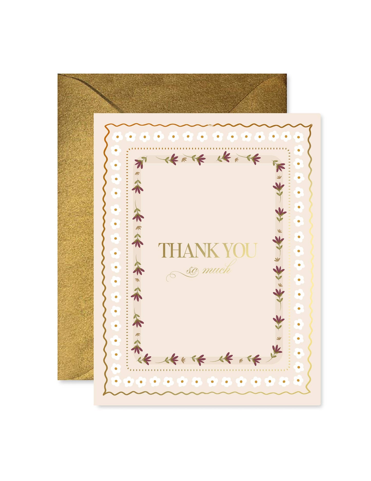 Foil Floral Thank You Greeting Card