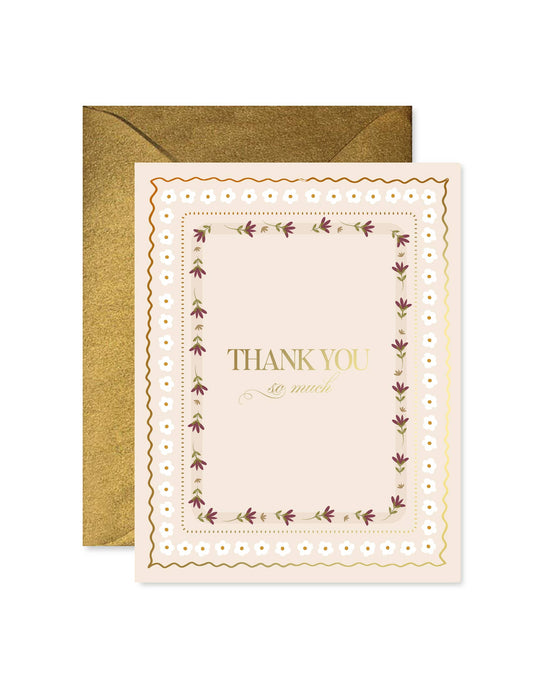 Foil Floral Thank You Greeting Card