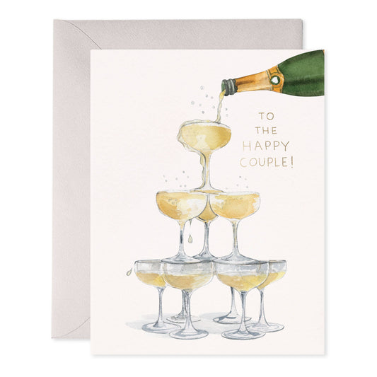 Champagne Tower Wedding Greeting Card