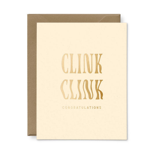 Clink Clink Letterpress Greeting Card