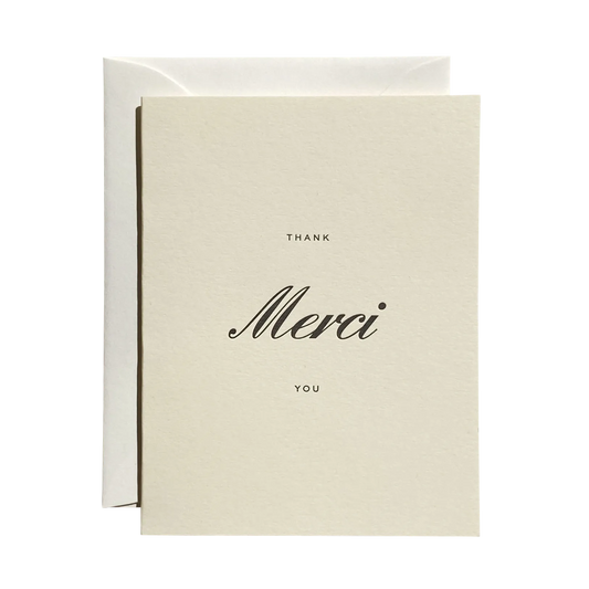 Letterpress Merci Greeting Card