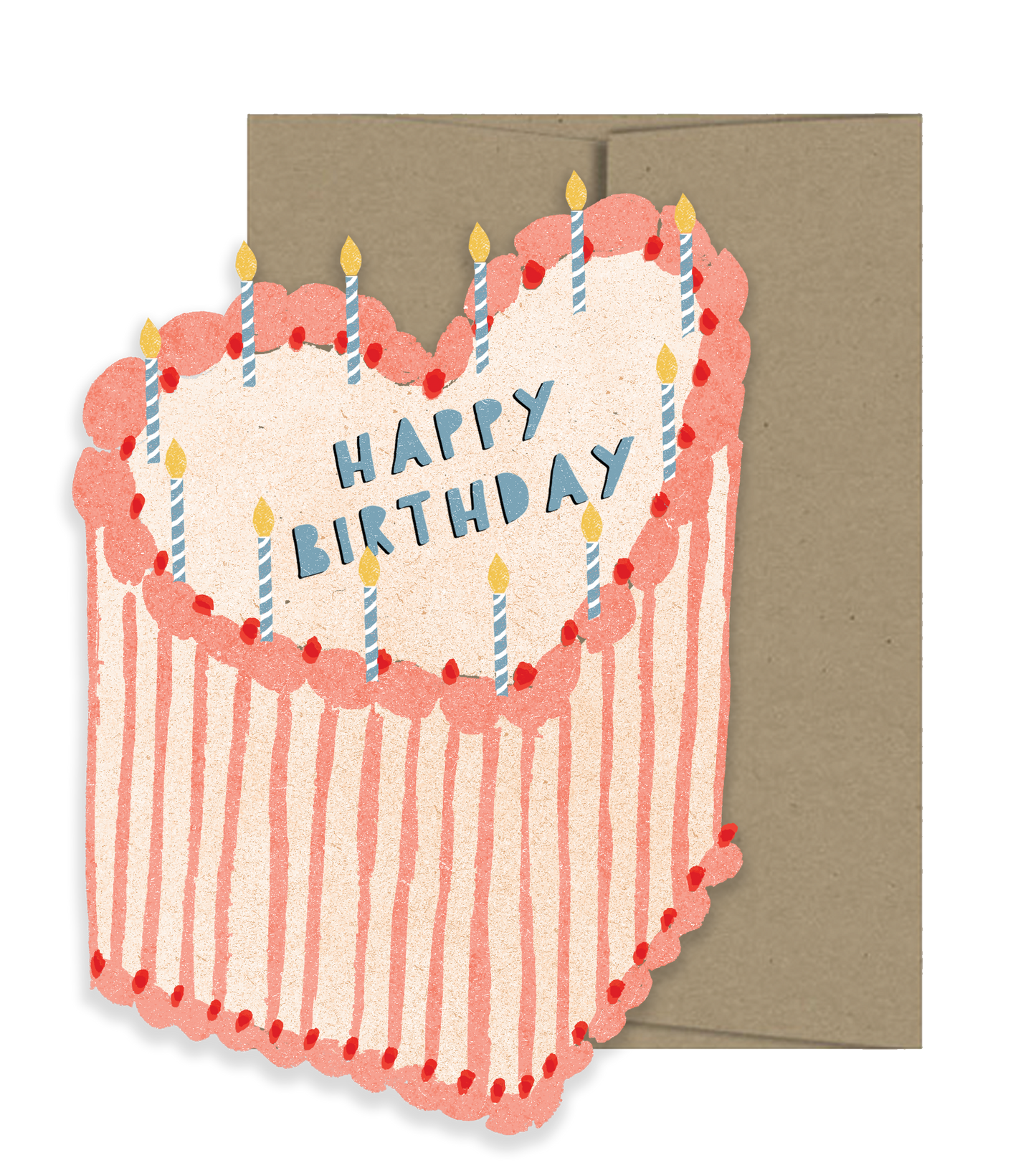 Heart Cake Die Cut Greeting Card