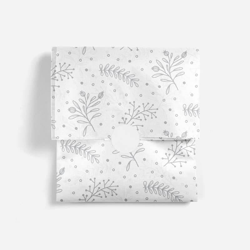 Silver Winter Florals Tissue Paper
