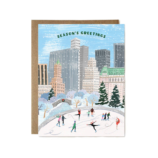 Ice Skaters Holiday Greeting Card