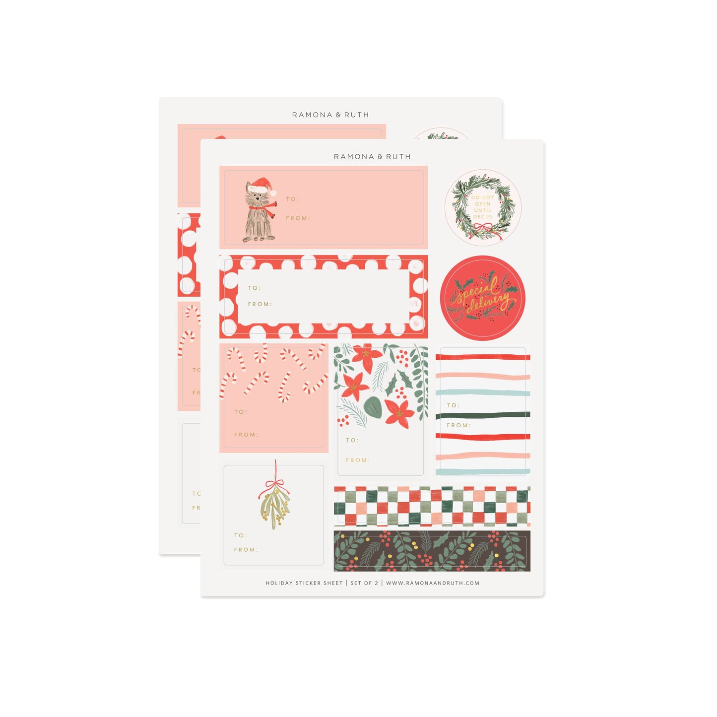 Holiday Gift Tag Sticker Sheets