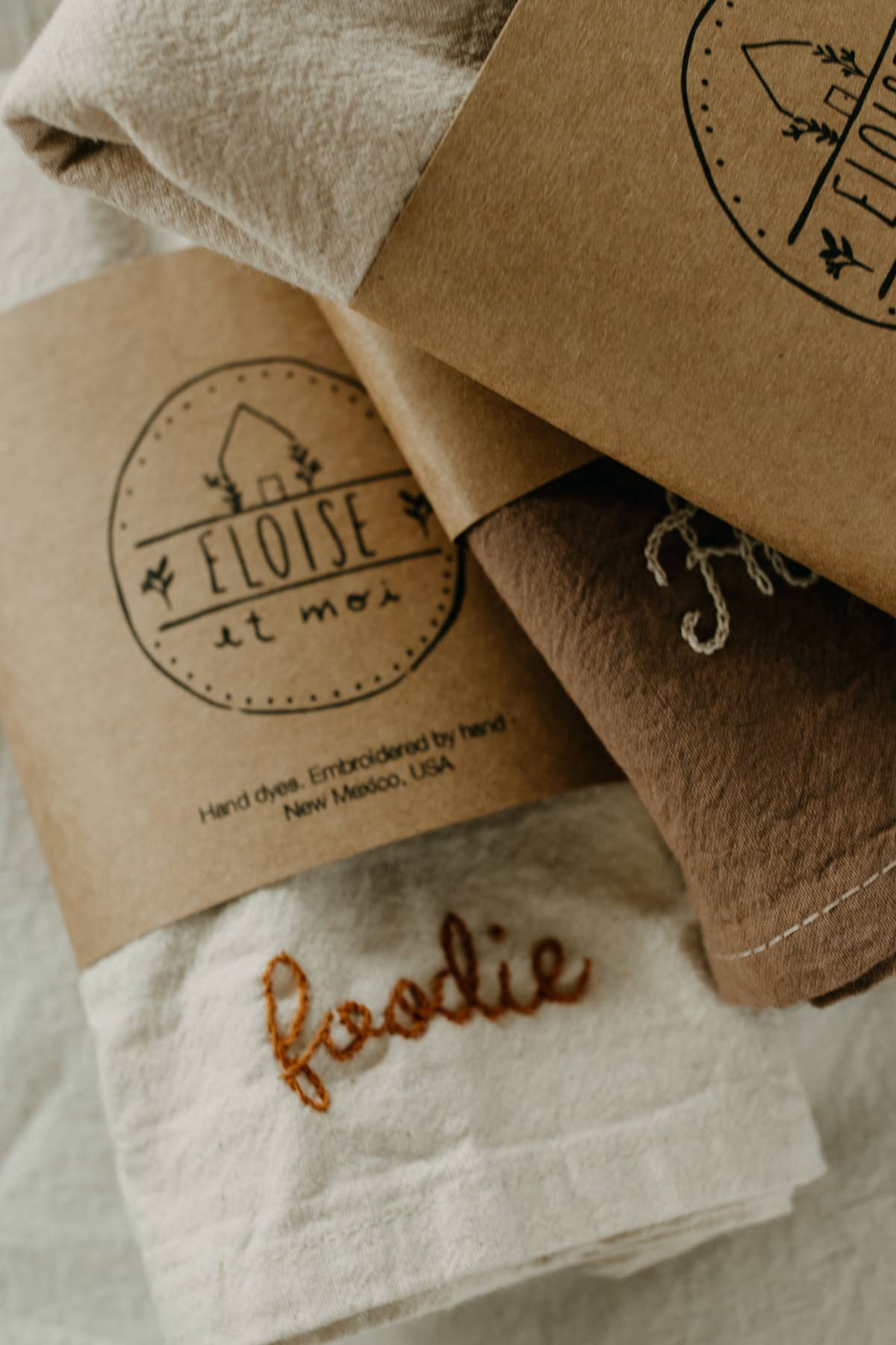 Embroidered Cotton Tea Towel 