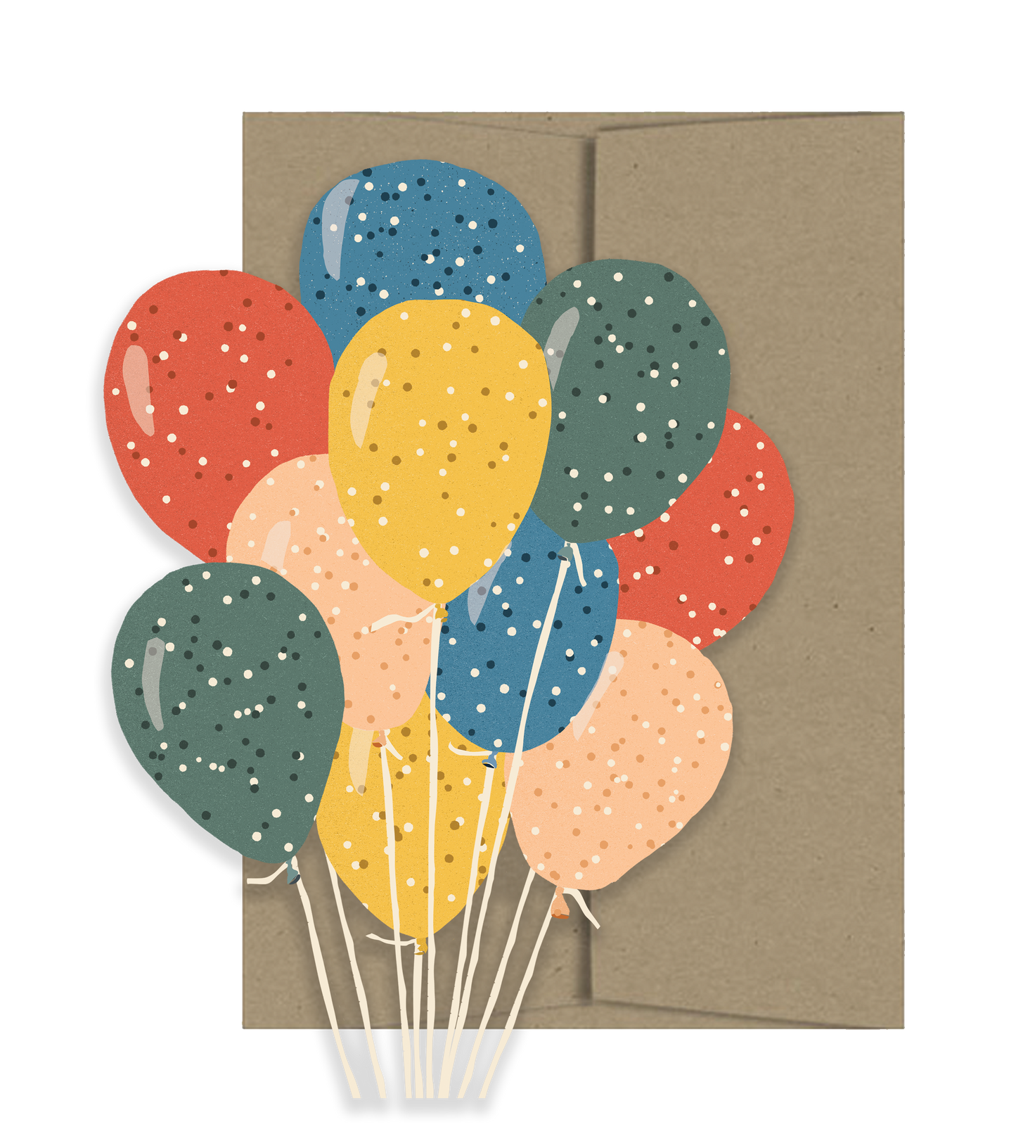 Party Balloons Die Cut Greeting Card