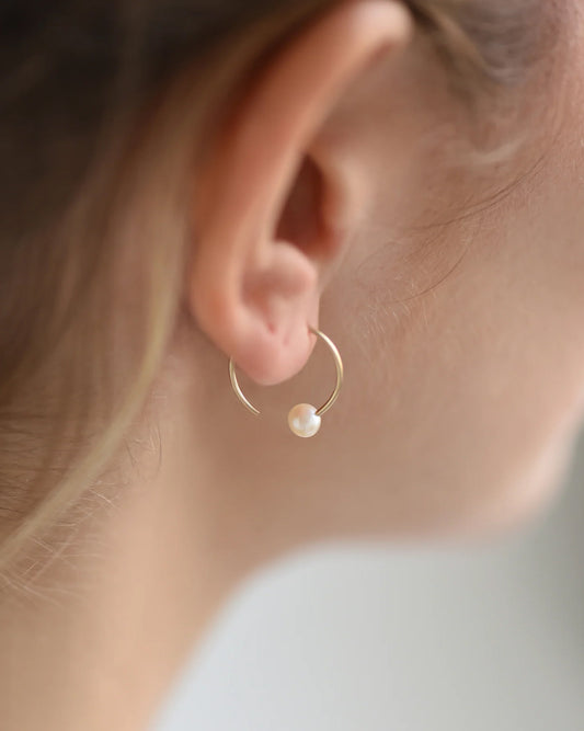 Pearl Threader Hoops