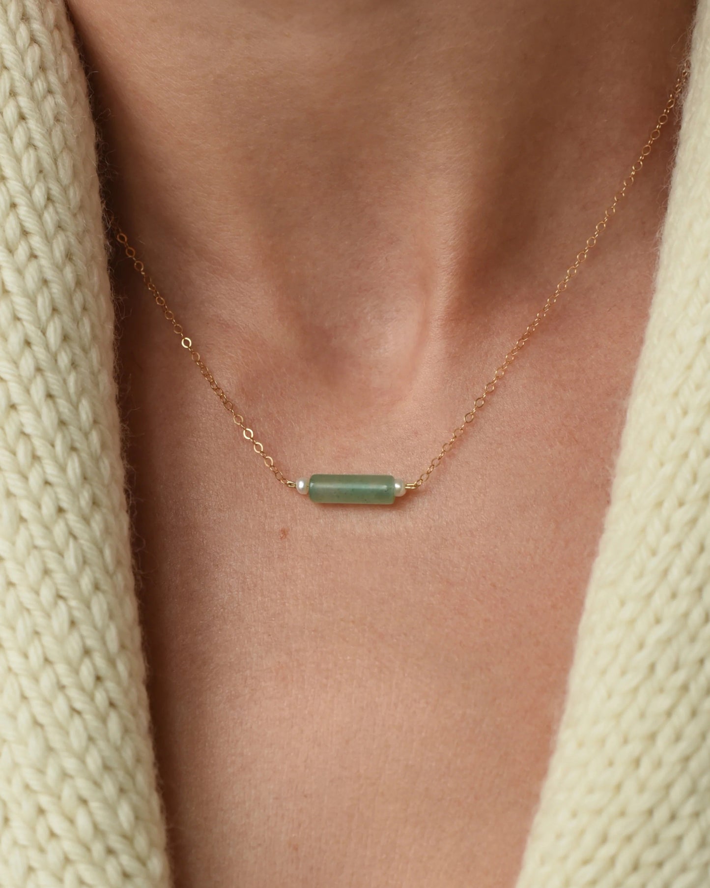 Aventurine and Pearl Necklace