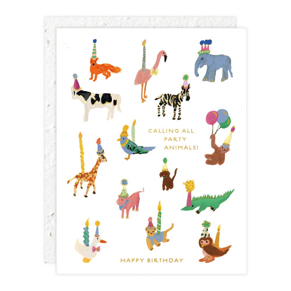 Animal Party Birthday Greeting Card