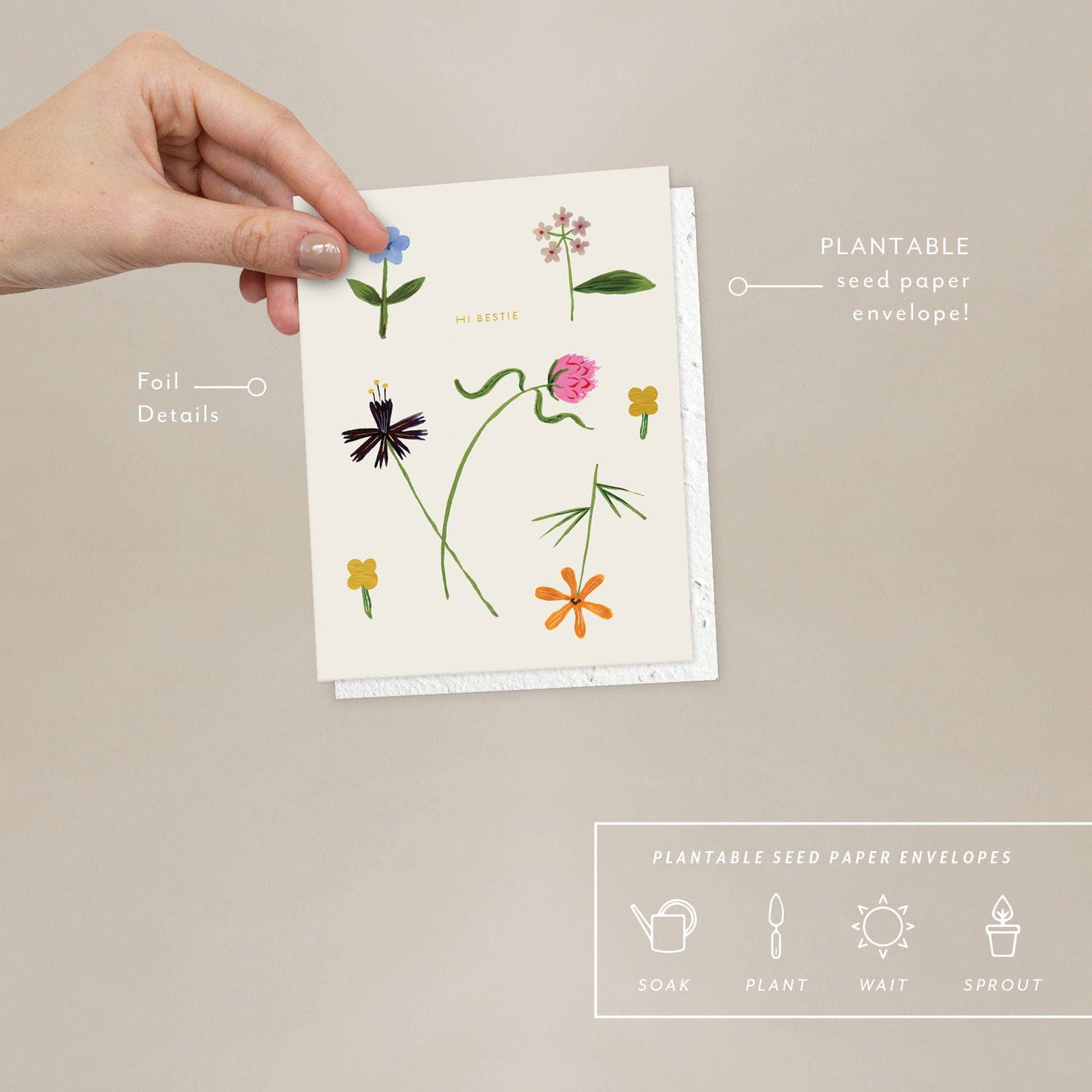 Hi Bestie Greeting Card