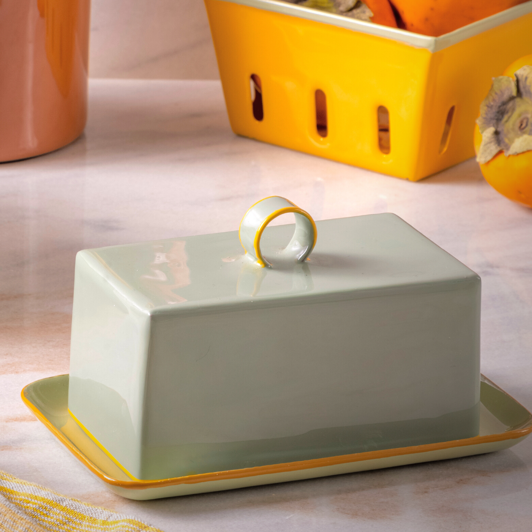 Harlow Bright Enamel Butter Dish