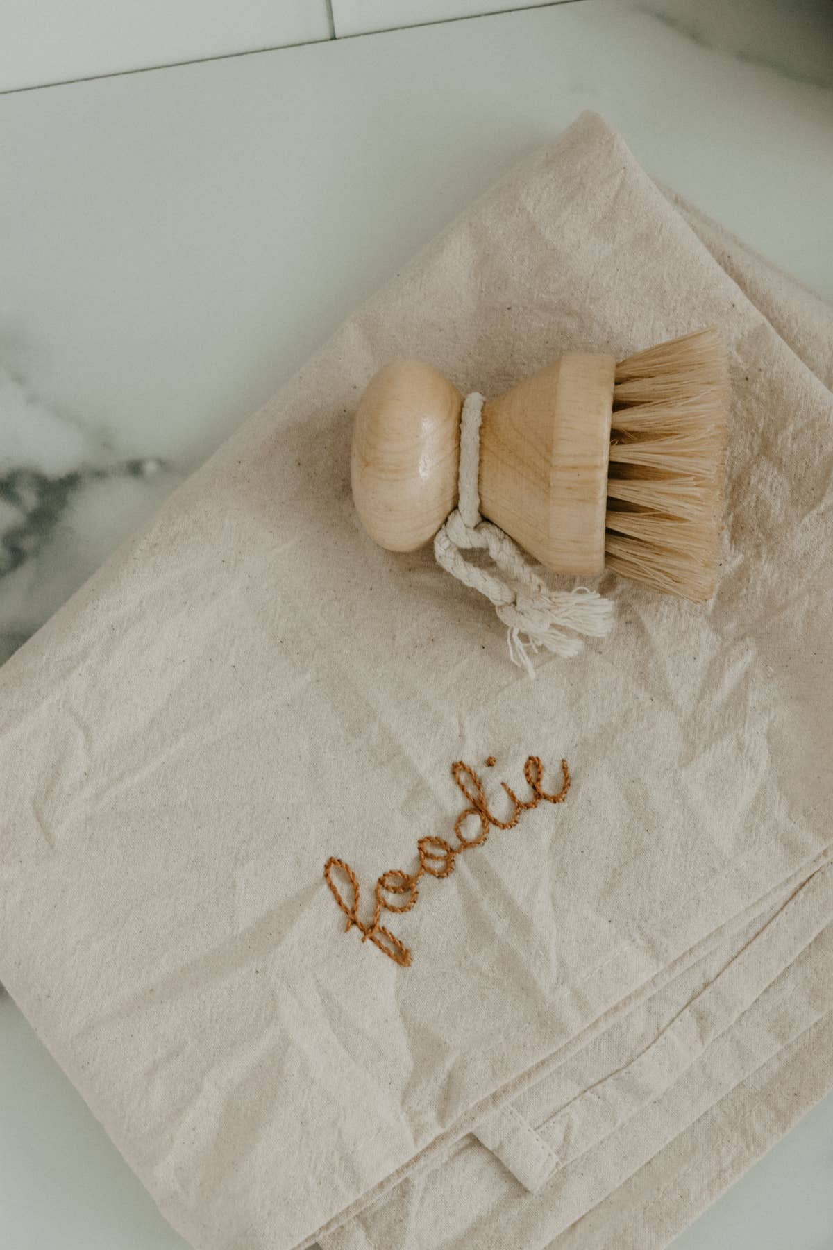 Embroidered Cotton Tea Towel 
