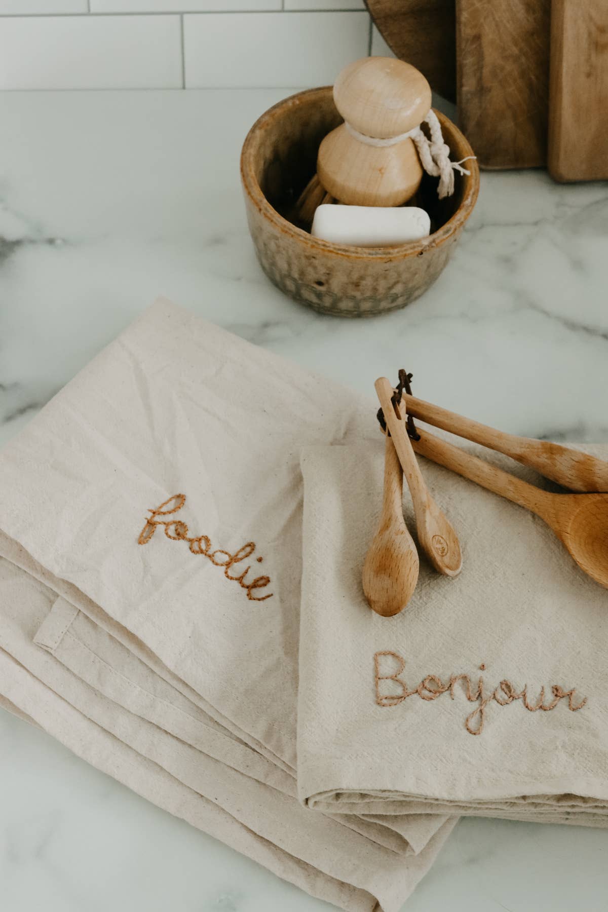 Embroidered Cotton Tea Towel 