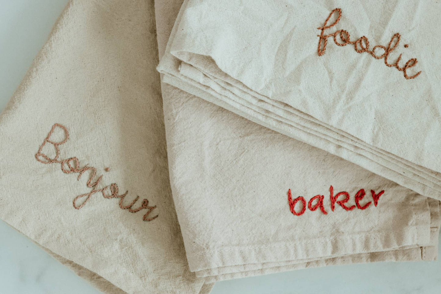 Embroidered Cotton Tea Towel 