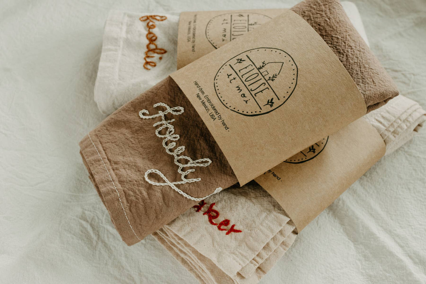 Embroidered Cotton Tea Towel 