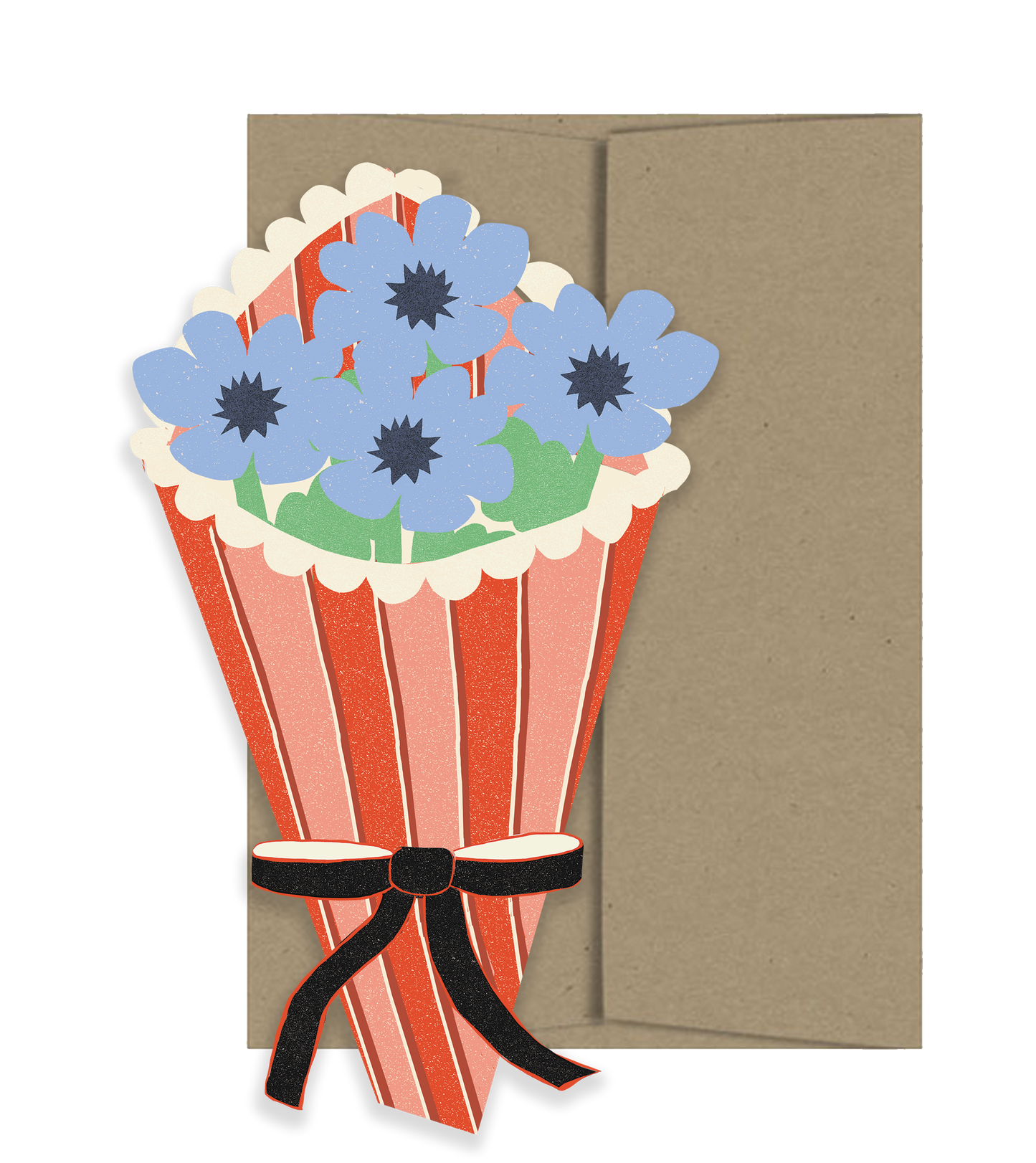 Flower Bouquet Die Cut Greeting Card