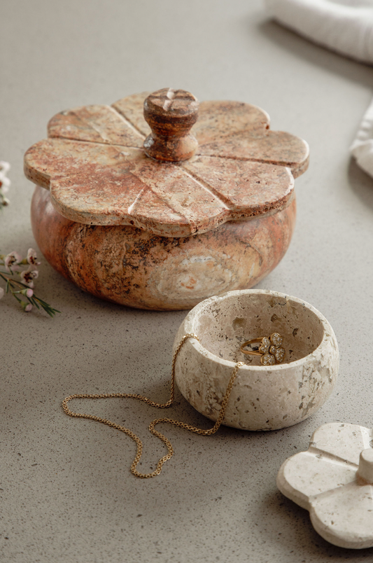 Travertine Trinket Box