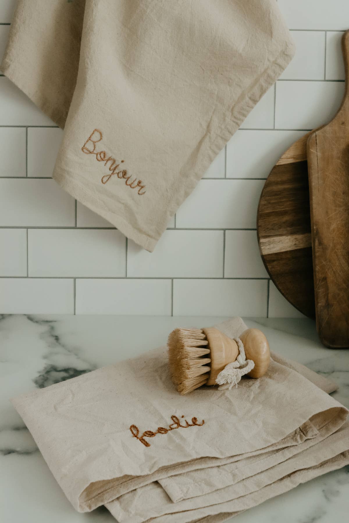 Embroidered Cotton Tea Towel 